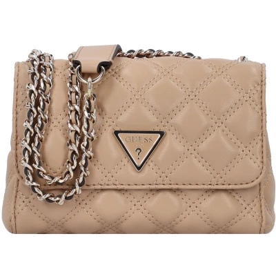 Afbeelding van GUESS Schoudertas Giully Mini 2 Compartment Convertible Flap Beige Lichtbruin