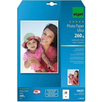 Afbeelding van inkjet Ultra fotopapier A4 260 gram zijdemat 20 vel