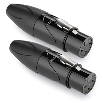 Afbeelding van deleyCON 2 x XLR vrouwelijke naar audio adapter voor kabels en apparaten, luidsprekers microfoons, muziekinstrument, recording studio