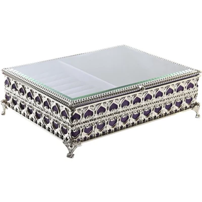 Afbeelding van Doos Juwelenkistje DKD Home Decor Kristal Metaal (24 x 18 7 cm)