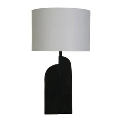 Afbeelding van Perth tafellamp, wit/zwart Hoogte 65 cm Textiel/hars