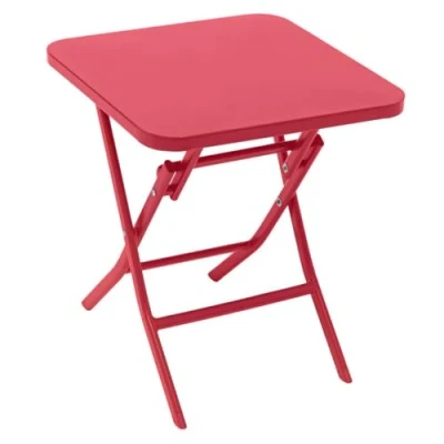 Afbeelding van Hesperide Bijzettafel/tuin tafel Oase metaal rood 40 x 45 cm voor buiten inklapbaar Camping