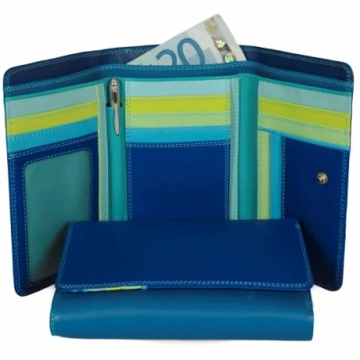 Afbeelding van Mywalit Medium Tri Fold met Outer Zip Purse damesportemonnee Seascape