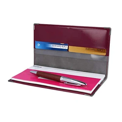 Afbeelding van Color Pop® chequeboekje, gemaakt in Frankrijk, creditcard, verschillende papieren, Bordeaux, 10,4 x 18,7 0,8 cm
