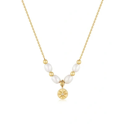 Afbeelding van Ania Haie dames Pearl Star ketting M met zirkonia in de kleur Goud