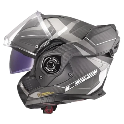 Afbeelding van LS2, Modulaire motorhelm ADVANT X CARBON HORIZON zilvergrijs, 3XL