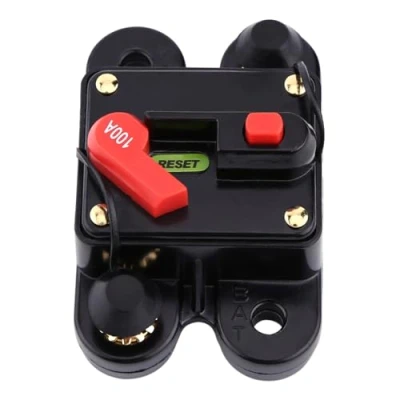 Afbeelding van stroomonderbreker voor auto, audio, DC 12 V 24 V, marine, boot, fiets, stereo, reset zekering 80 300 A (100 A)