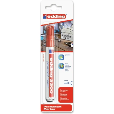 Afbeelding van Edding 3300 Permanent Marker Blister van 1 Rood