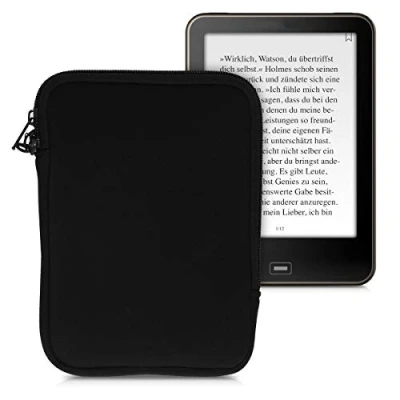 Afbeelding van kwmobile beschermhoes voor eReader Neopreen zwart 17 x 12 2 cm binnenafmetingen