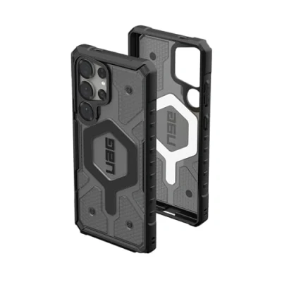 Image de UAG Pathfinder Clear Coque de protection pour téléphone portable compatibilité avec MagSafe polyuréthanne thermoplastique (TPU) cendre Samsung Galaxy S25 Ultra