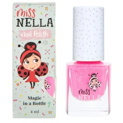 Afbeelding van Miss Nella Marshmallow Overload speciale roze nagellak met glitter voor kinderen, peel off formule, op waterbasis en geurloos