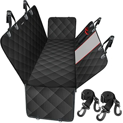 Afbeelding van Favoto Autostoelhoezen voor honden, waterdicht, antislip, met kijkvenster, bank, universele achterbankbescherming auto, SUV, reizen, 137 x 147 cm