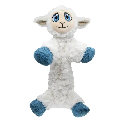 Afbeelding van Kong Low Stuff Flopzie Lamb Hondenspeelgoed Wit Blauw M