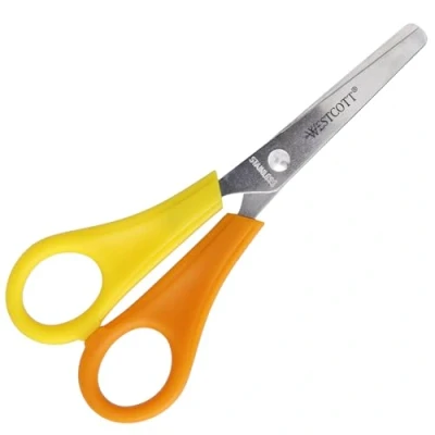 Afbeelding van Westcott 21596 00 Lefty kinderschaar met punt voor linkshandigen, ronde rood/geel