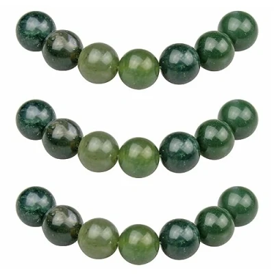 Afbeelding van MJDCB 35 stuks kralen om te rijgen, 10 mm, groene mosagaat, halfedelstenen, ronde kralen, natuurlijke losse voor het maken van sieraden, armbanden, halskettingen