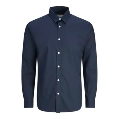 Afbeelding van JJ REBEL JREBGAVIN SOLID SHIRT LS NOOS Heren Overhemd Sky Captain