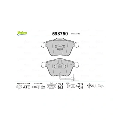 Afbeelding van Valeo Remblokset 598750