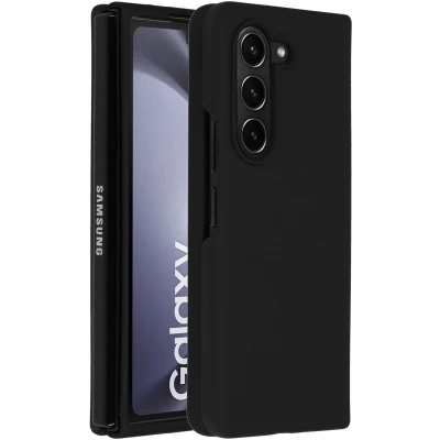 Afbeelding van Accezz Hoesje Geschikt voor Samsung Galaxy Z Fold 5 Siliconen Liquid Silicone Backcover Zwart