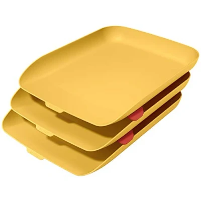 Afbeelding van Brievenbak Leitz Cosy set van 3 A4 warm geel
