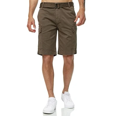 Afbeelding van Tazzio Cargoshorts voor heren, met afneembare riem, A200, Khaki (stad)