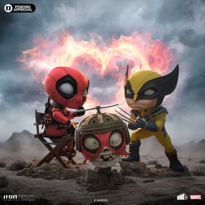 Afbeelding van Iron Studios MiniCo Deadpool &amp; Wolverine Deadpool, and Headpool Statue 14cm