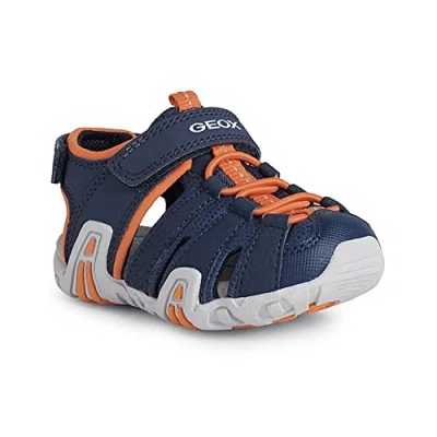 Afbeelding van Geox Kraze Outdoorsandalen voor kinderen, Maat: 27, Navy orange Kunststof/ textiel