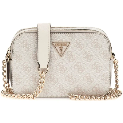 Afbeelding van GUESS Schoudertas Noelle Crossbody Camera Bag Bone Logo Beige