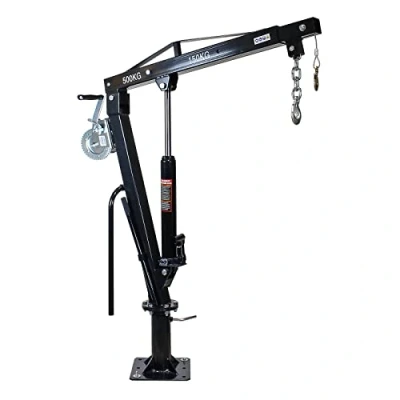 Afbeelding van WilTec Hefkraan Pick up Charge 500 kg met lier 360 draaibare kop massieve sokkel grondanker