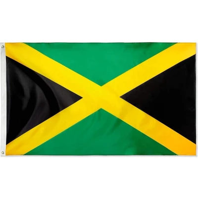 Afbeelding van Senvi Printwear Flag Jamaica Grote vlag Gemaakt Van 100% Polyester UV &amp; Weerbestendig Met Versterkte Mastrand Messing Ogen 90x150 CM Fair Working Conditions