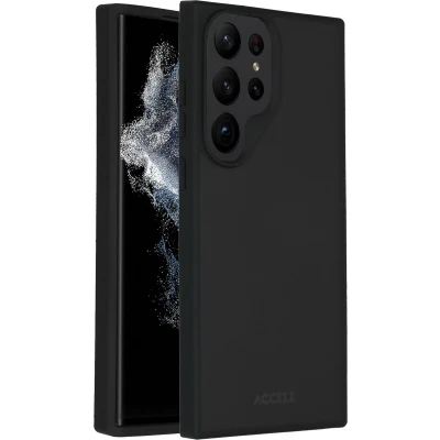 Afbeelding van Accezz Hoesje Geschikt voor Samsung Galaxy S23 Ultra Rugged Frosted Backcover Zwart