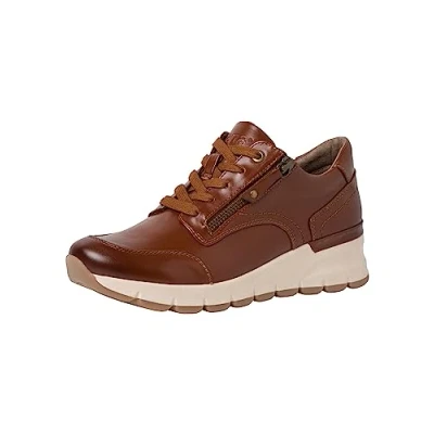 Afbeelding van Jana Sneakers laag, Dames, Maat: 41, Cognac Pu