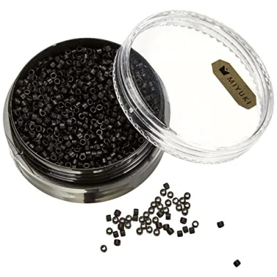 Image de Rayher Perles de Rocailles Delica 1,6 mm ø noir métallic dépoli bte 6g, 14761576
