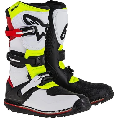 Afbeelding van Alpinestars Tech T Crosslaarzen Wit / Rood Fluor Geel Zwart maat 10 = 44.5