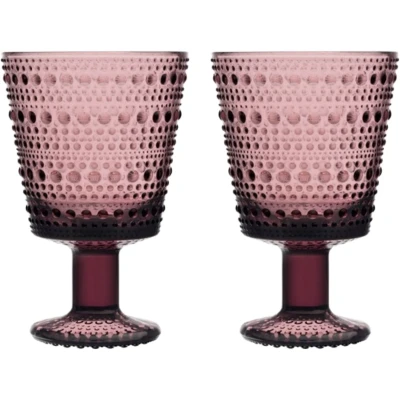 Afbeelding van Iittala Kastehelmi Glas 26 Cl Set Van 2 Bordeauxrood