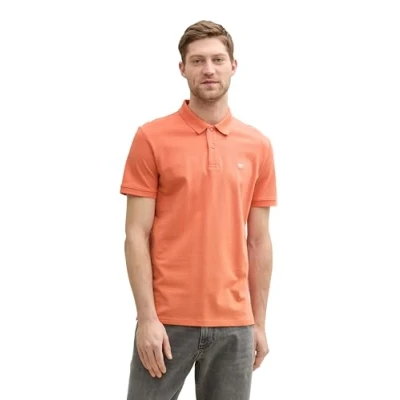 Afbeelding van TOM Tailor Basic WITH Contrast Poloshirt, Heren, Maat: Large, Brick orange