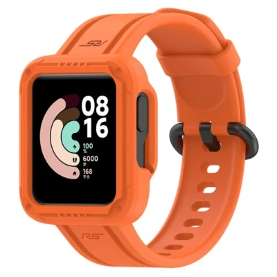 Afbeelding van Siliconen sportband met case Oranje Xiaomi Redmi Watch 2 (Lite)