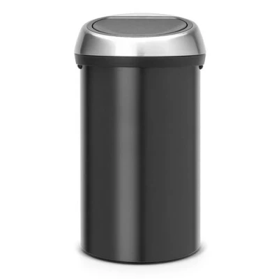 Image de Brabantia Touch Bin 60 Liter Matt Black Anti traces de Doigts