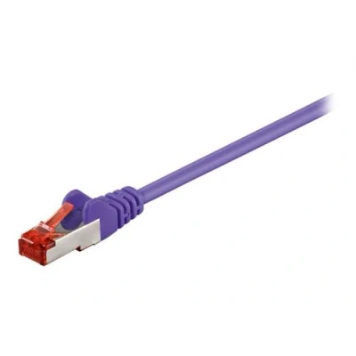 Image de goobay Cordon de raccordement RJ 45 (M) pour 50 cm SFTP, PiMF CAT 6 moulé, sans crochet violet
