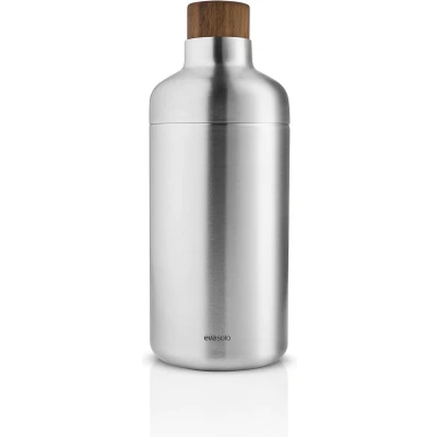 Afbeelding van Eva Solo Liquid Lounge Cocktailshaker Zilver Bruin Hout Roestvast Staal