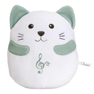 Afbeelding van Chicco Kleine kat, elektronisch interactief pluche, speelt het geluid en de trillingen van een spinnende klassieke muziek, zacht kussen, machinewasbaar, voor baby&#039;s vanaf 0 maanden, groen