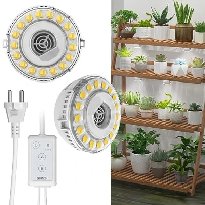 Afbeelding van SANSI Led tuinbouwlamp, 10 W, met automatische timer voor het kweken van planten, 150 equivalent, zelfklevend, led, kweeklicht, volledig spectrum, zaaien, bonsai, vetplanten