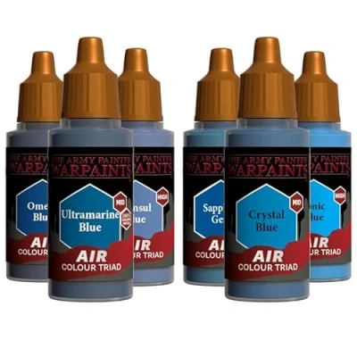Afbeelding van The Army Painter, airbrush Primary Bundle Blue, 2 blauwe triaden met 6 verdunde acryl verf 18 ml verfspuitpistool voor D&amp;D en Warhammer miniaturen