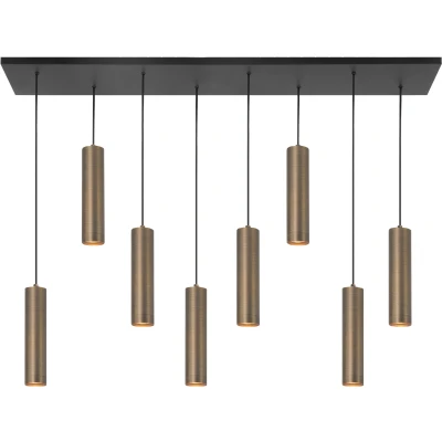 Afbeelding van Highlight Hanglamp Perugia 8 lichts L 115 cm brons zwart