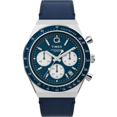 Afbeelding van Timex Q Diver Chrono Herenhorloge Blauw TW2W51700