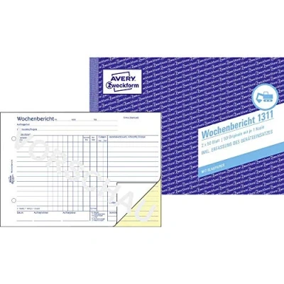 Afbeelding van Avery Zweckform Formulier wekelijks rapport 1311 DIN A5 liggend Aantal paginas: 100