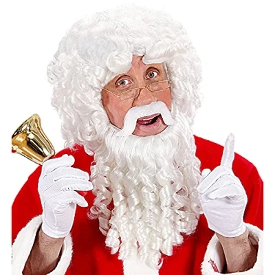 Afbeelding van &quot;Kerstman pruik en baard luxe exemplaar voor volwassenen Verkleedattribuut One size&quot;
