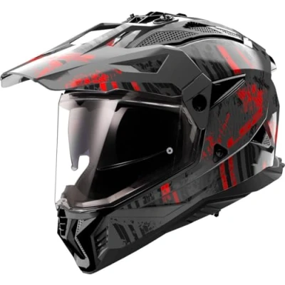 Afbeelding van LS2 Helm Pioneer II Crazy MX702 mat zwart / rood maat XL