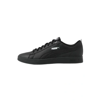 Afbeelding van Puma Smash Sneakers laag, Dames, Maat: 37, Black Leer en imitatieleer