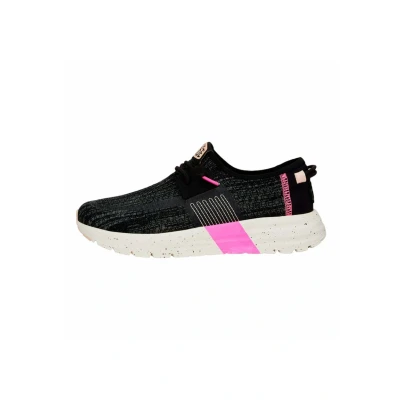 Afbeelding van HEYDUDE Sirocco Sport Stripe Dames Sneakers Black Maat 36