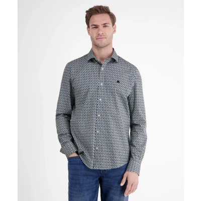 Afbeelding van LERROS Overhemd Allover Print Regular Fit Blauw/dessin XXL